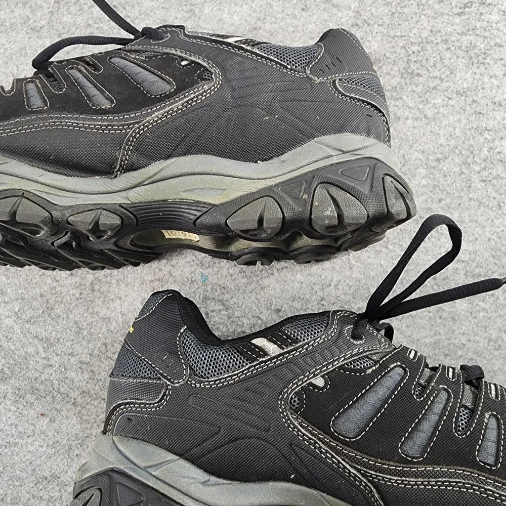 Skechers Afterburn M Fit Black Leather Mesh Trail Walking Sneakers Mens 14 EWW